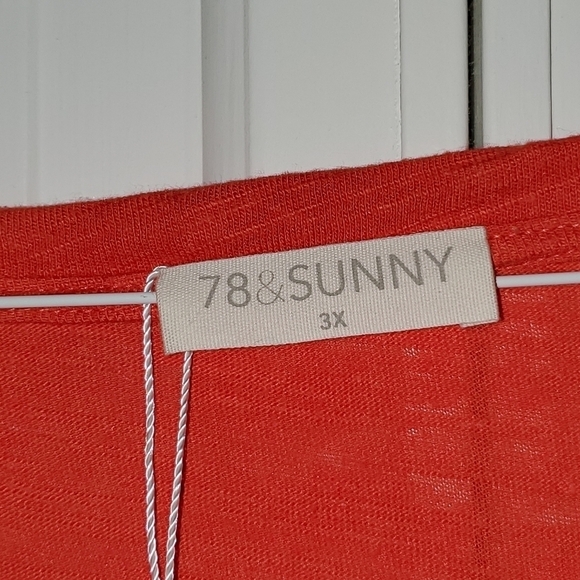 78 & Sunny Slub Pocket Tee T-Shirt 3X Bright Red - Picture 3 of 10